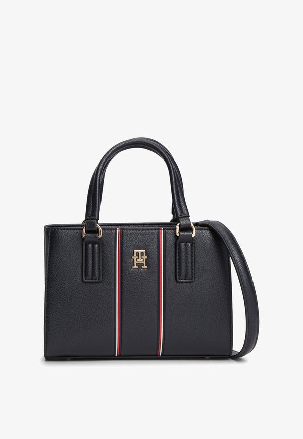 Tommy Hilfiger SIGNATURE CROSSBODY TOTE BAG - Handbag - space blue
