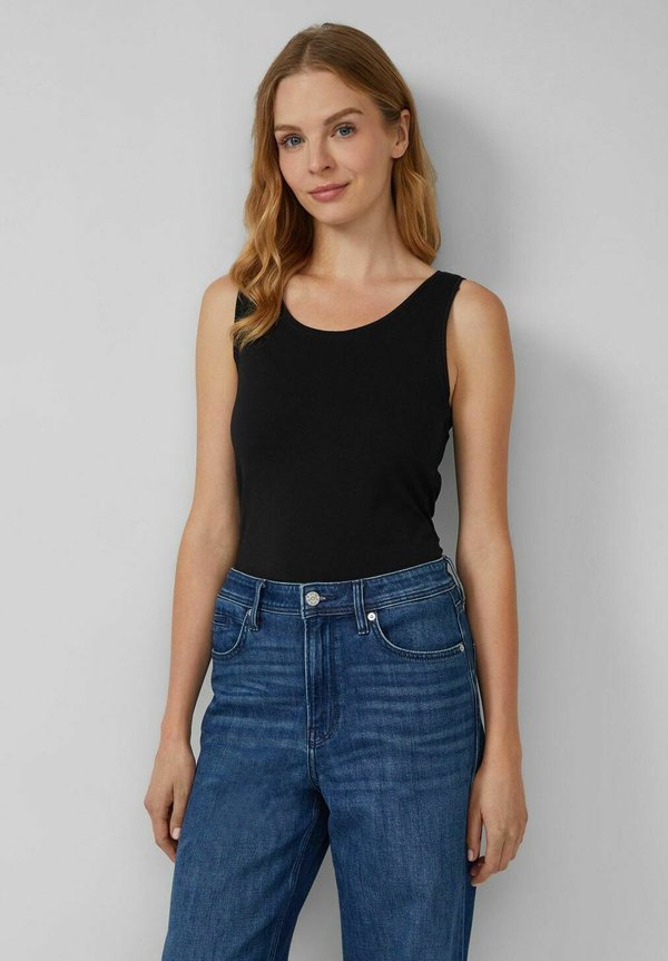 s.Oliver DAMEN TOP BREITE TRÄGER RUNDER AUSSCHNITT BASIC 2ER PACK - Top - schwarz navy