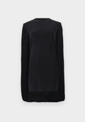 Norma Kamali SLEEVELESS MOCK NECK CAPE COCOON DRESS