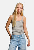 Bershka RIBBED STRAPPY - TOP - Top - dark grey