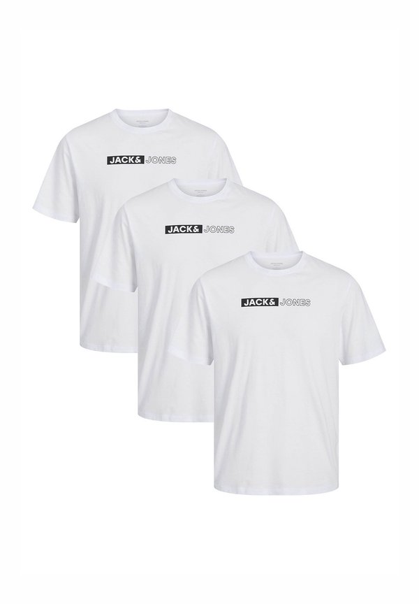 Jack & Jones 3ER PACK CORP - Print T-shirt - weiß