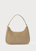 Calvin Klein BOLD SMALL SHOULDER BAG - Handbag - desert taupe