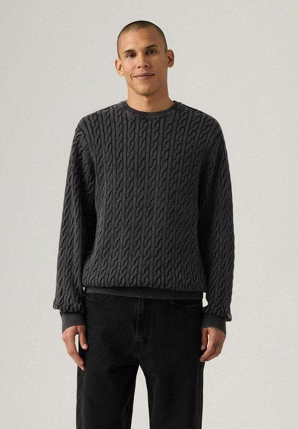 Levi's® PRESIDIO CREW CABLE PIRATE  - Jumper - cable rib indigo black