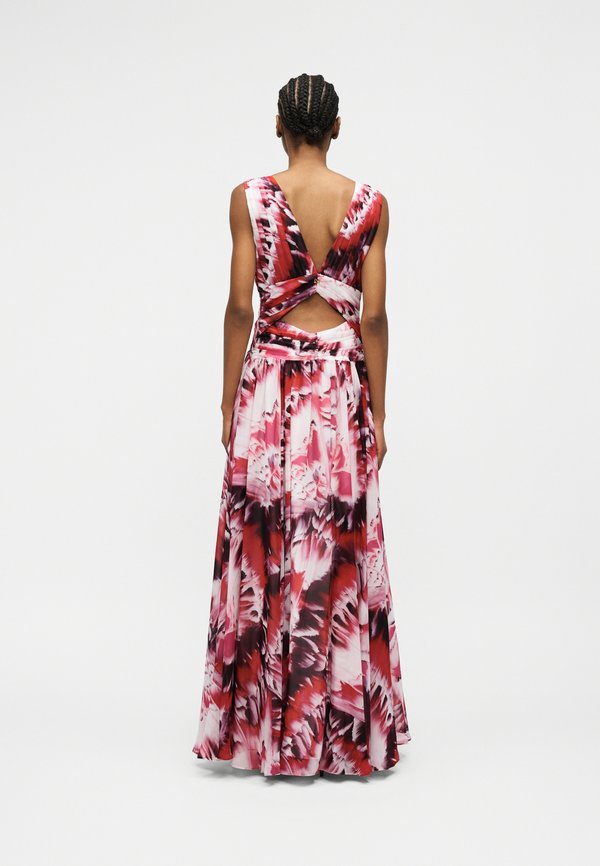 MARCIANO BY GUESS ADELA V NECK LONG DRESS