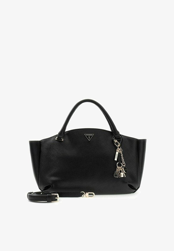 Guess GILDA 3 COMPARTMENT SATCHEL - Handbag - black