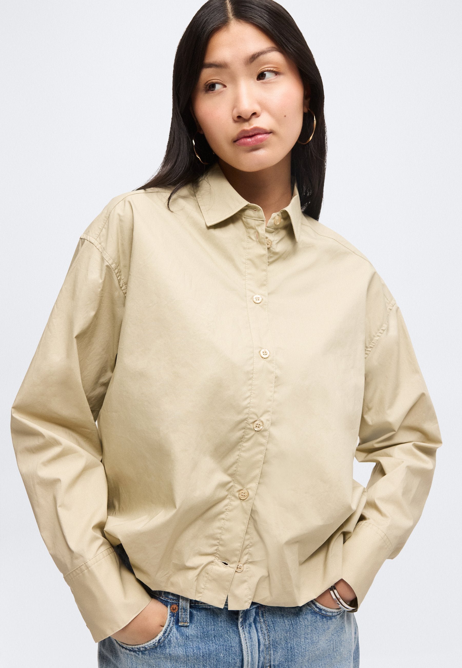 Selected SLWDELIA BUBBLE HEM SHIRT