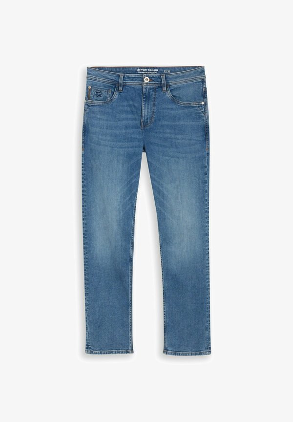 TOM TAILOR TTMARVIN STRAIGHT FIT - Straight leg jeans - mid stone bright blue denim