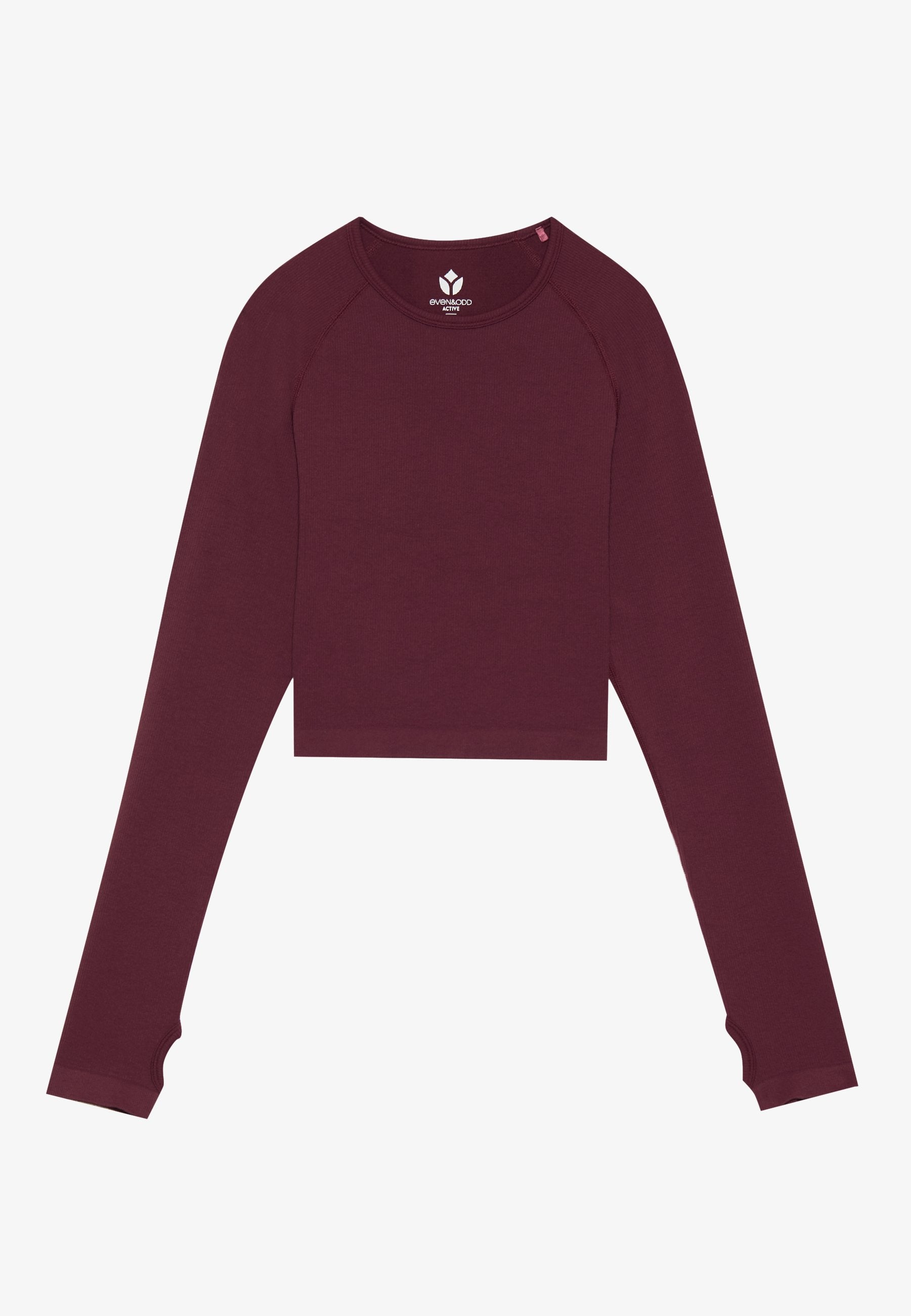Even&Odd active CROPPED LONG SLEEVE FINE RIB SEAMLESS TOP