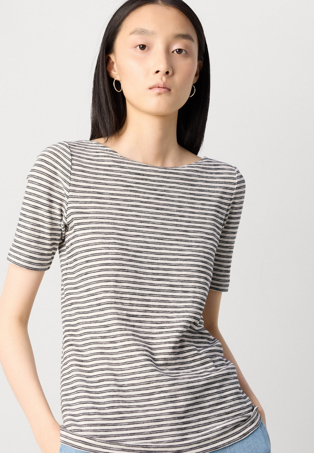 Marc O'Polo SHORT SLEEVE BOAT NECK STRIPED