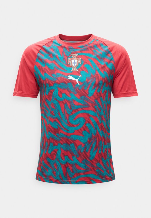 Puma PORTUGAL WARMUP JERSEY MEN - Club wear - club red/green lagoon