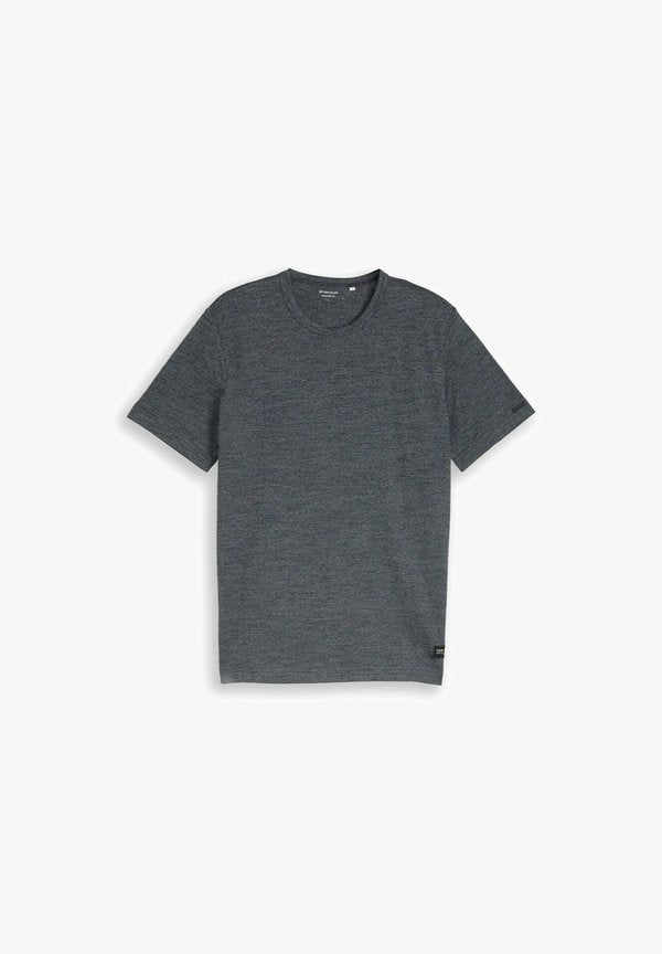 TOM TAILOR N MELANGE-OPTIK - Basic T-shirt - navy gardenia white injected