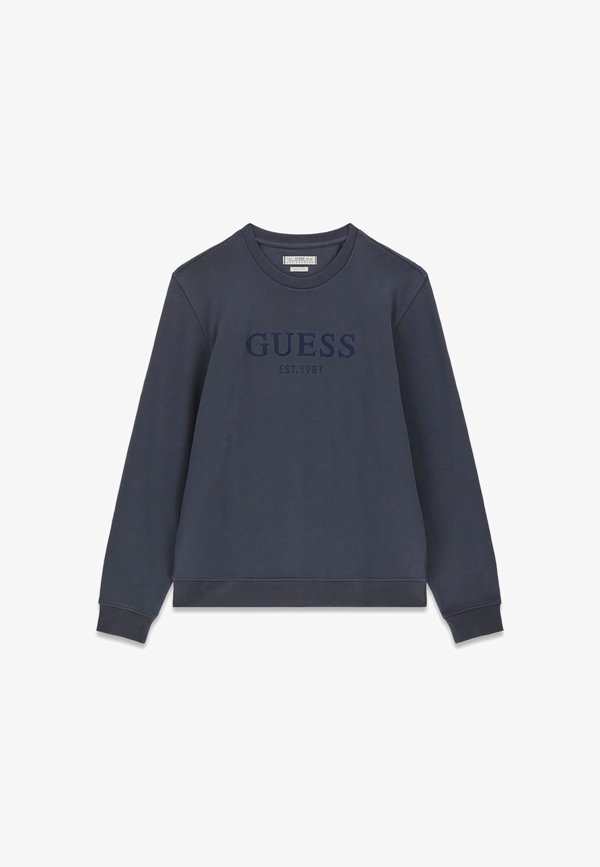 Guess BESTICKTES LOGO-SWEATSHIRT - Sweatshirt - blau