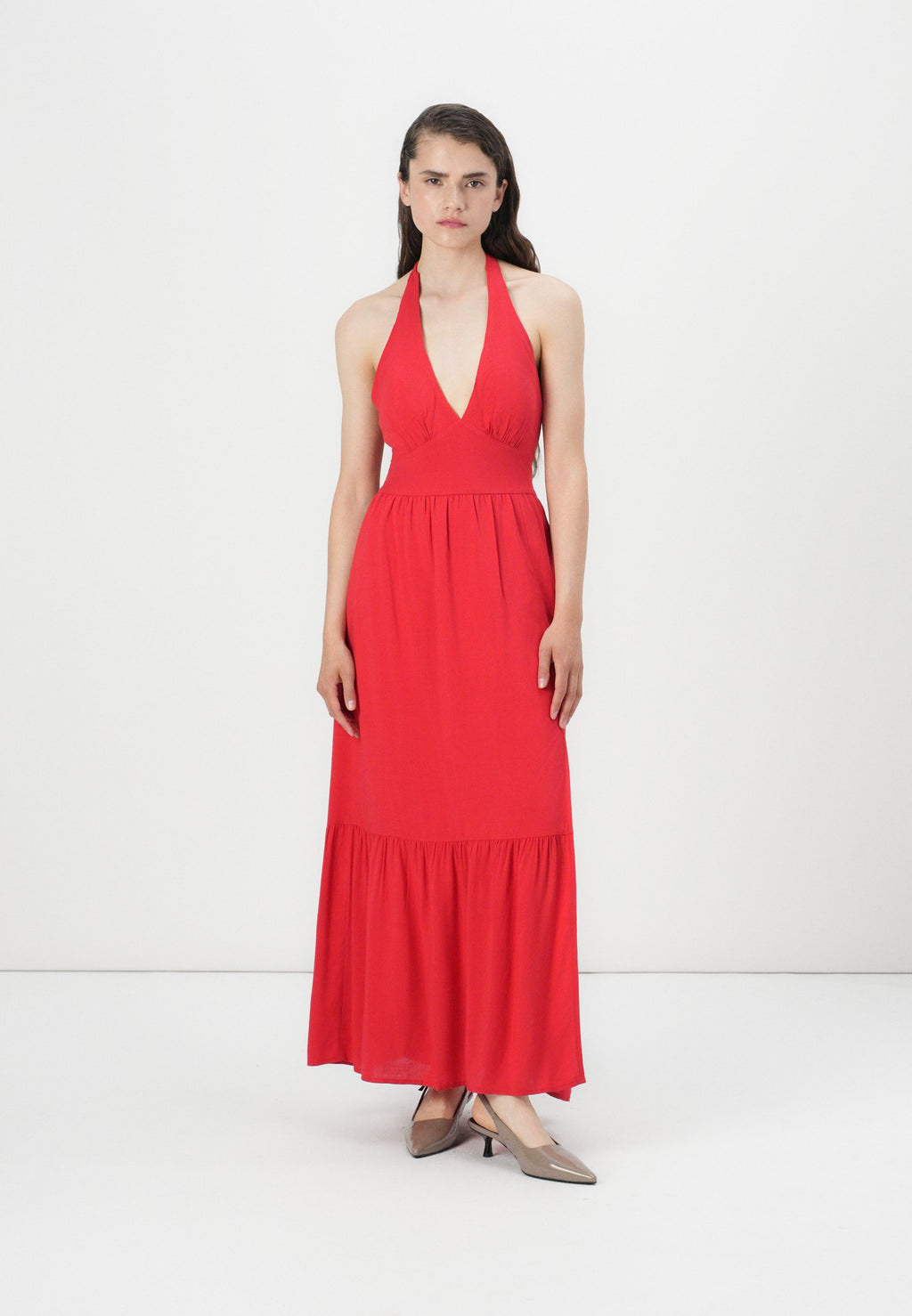 Hollister Co. HALTER MAXI DRESS
