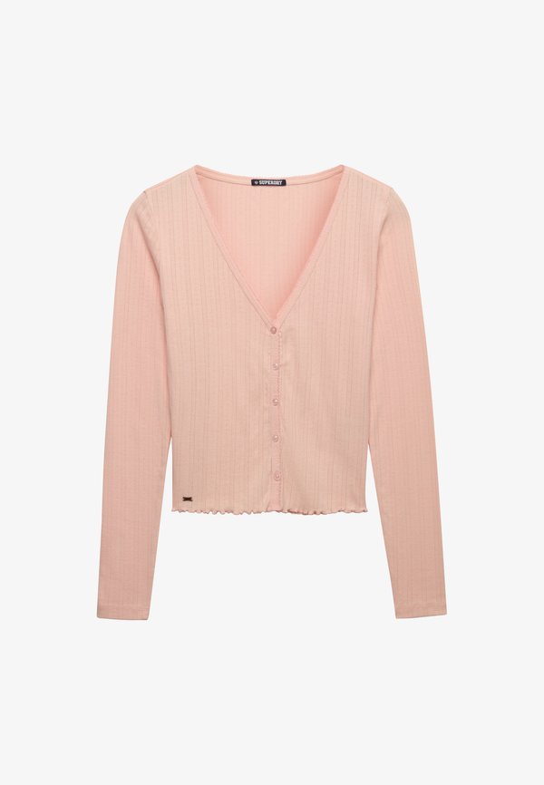Superdry & Co SUPERDRY ATHLETIC ESSENTIAL POINTELLE CARDIGAN.. - Cardigan - rose blush pink