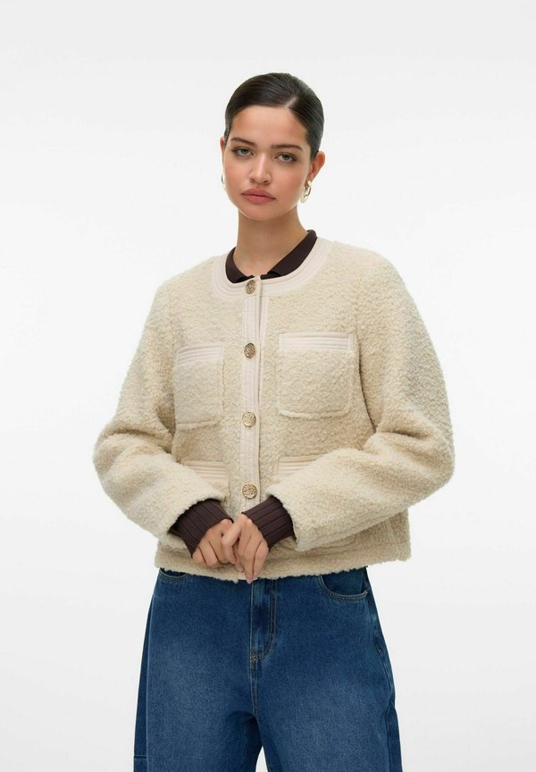 Vero Moda Teddy VMESPRESSO - Fleece jacket - oatmeal