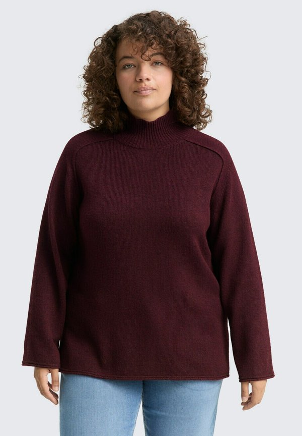 TOM TAILOR Jumper - dark red mélange