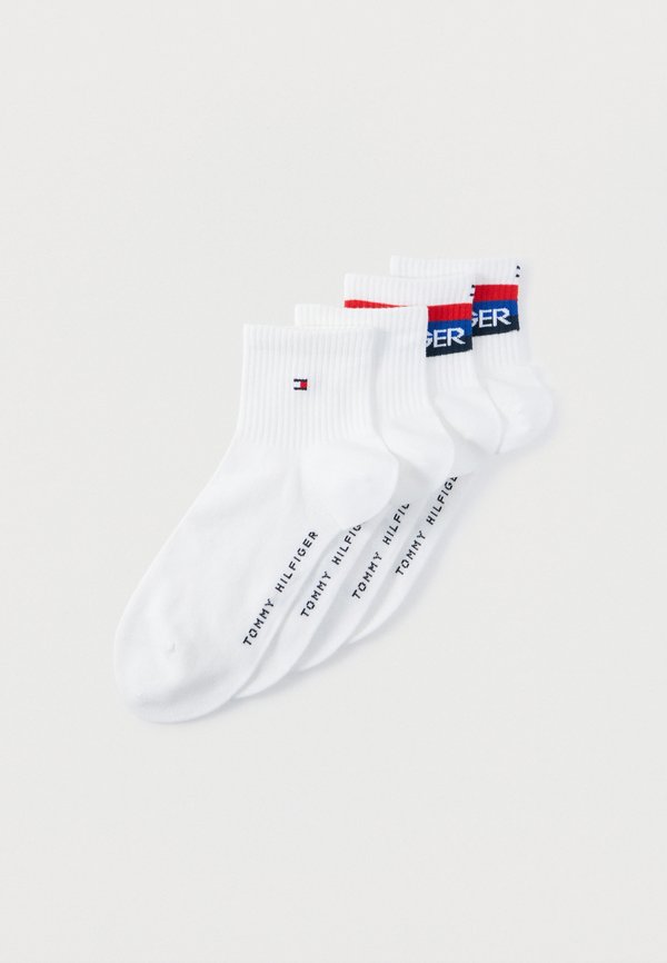 Tommy Hilfiger MEN QUARTER SPORT LOGO 4 PACK - Socks - white