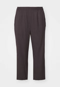 Dunkelgraue, elastische Hosen mit vertikalen Streifen, schmal zulaufendem Bein, glattem Stoff und Seitentaschen für ein elegantes Design.