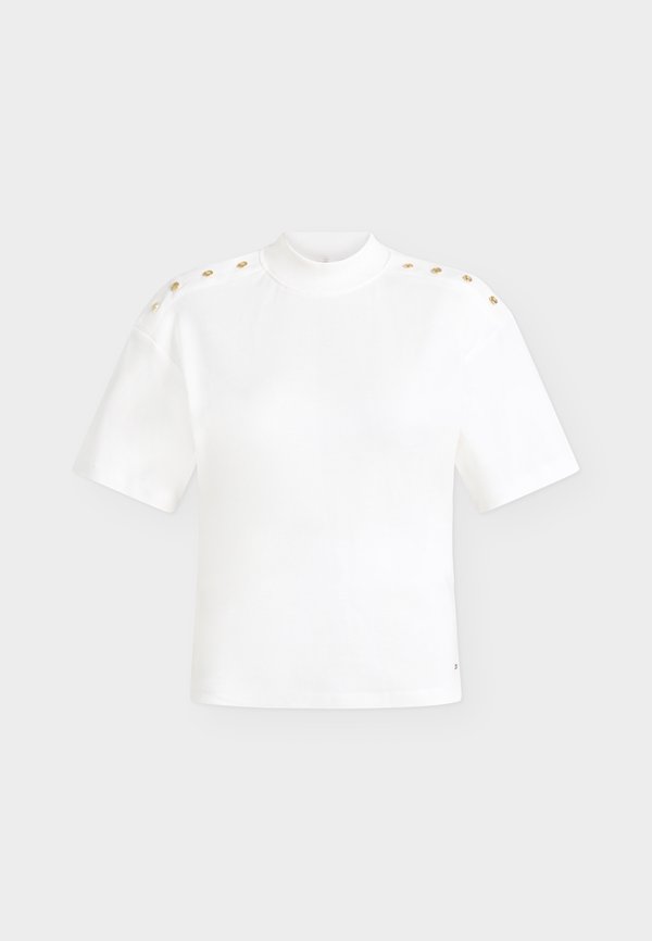 Tommy Hilfiger BUTTON TEE - Basic T-shirt - ecru