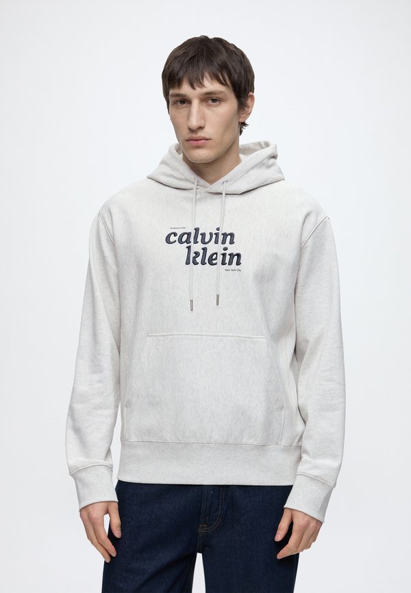 Calvin Klein Jeans GRAPHIC HOODIE UNISEX - Hoodie - snowy heather