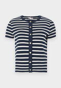 Tommy Hilfiger GOLD-TONE BUTTON SLIM T-SHIRT - Print T-shirt - dark night/ecru