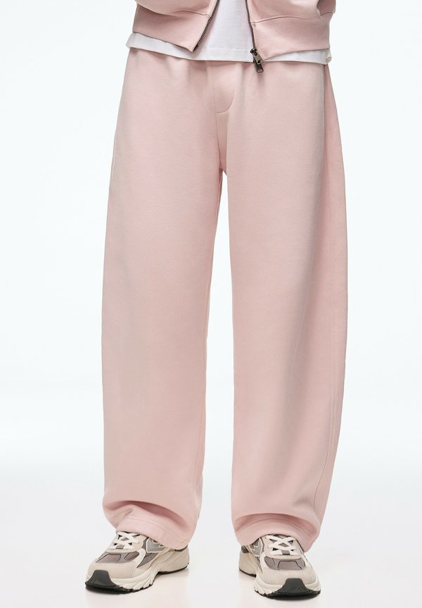 Bershka BALLOON - TRACKSUIT BOTTOMS - Tracksuit bottoms - light pink
