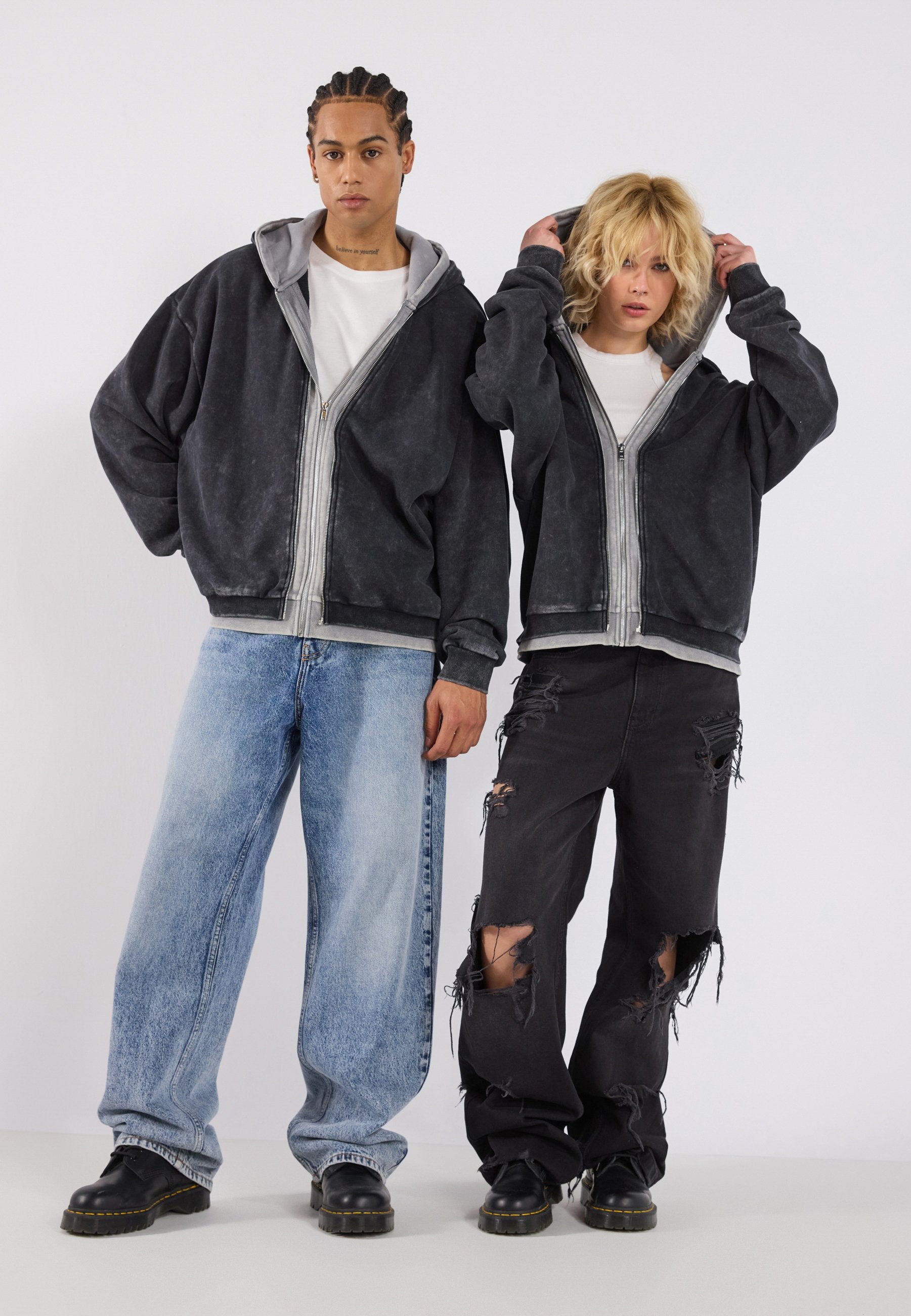 YOURTURN UNISEX RELAXED FIT DOUBLE LAYER JACKET