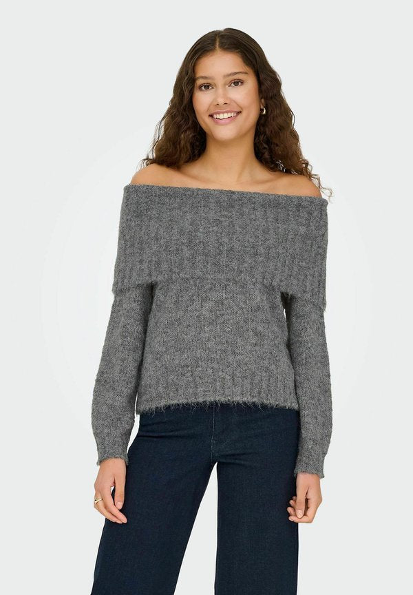 ONLY Knitted ONLSHINE Knitted - Jumper - medium grey melange