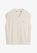 Tommy Hilfiger SEASONAL STRUCTURE - Waistcoat - ivory petal