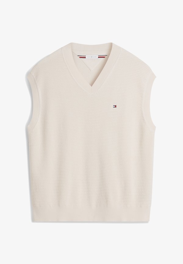 Tommy Hilfiger SEASONAL STRUCTURE - Waistcoat - ivory petal