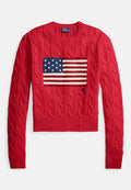 Polo Ralph Lauren FLAG SHRUNKEN CABLE COTTON SWEATER