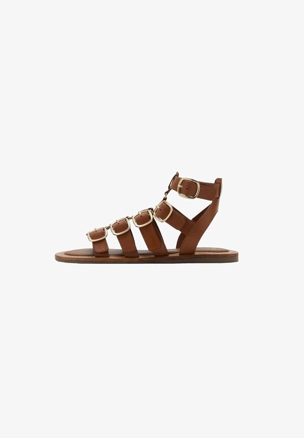 Mango ADULT - Ankle cuff sandals - light brown