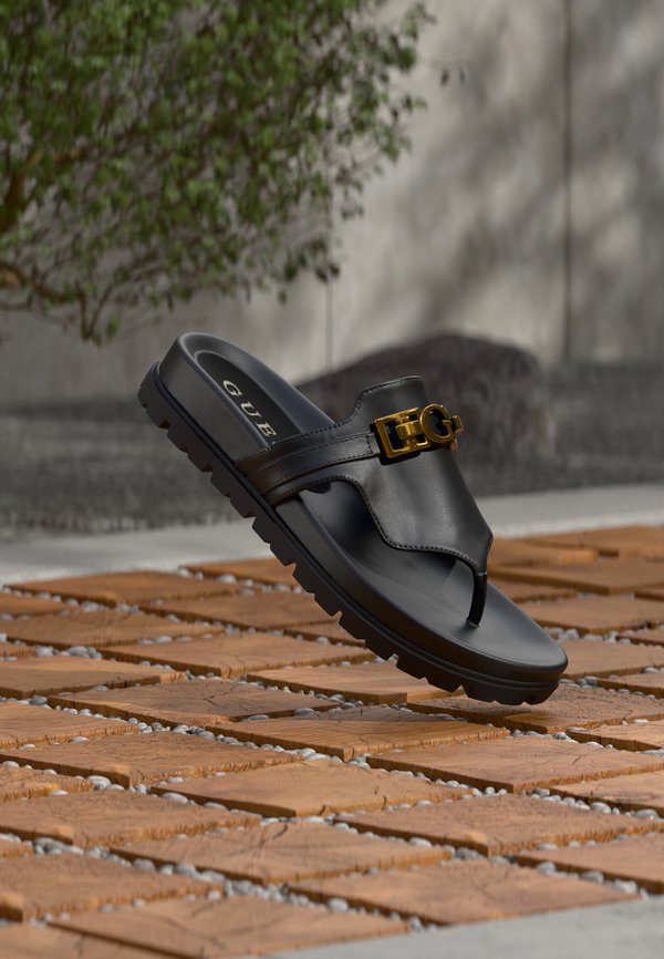Guess FARRON - T-bar sandals - black