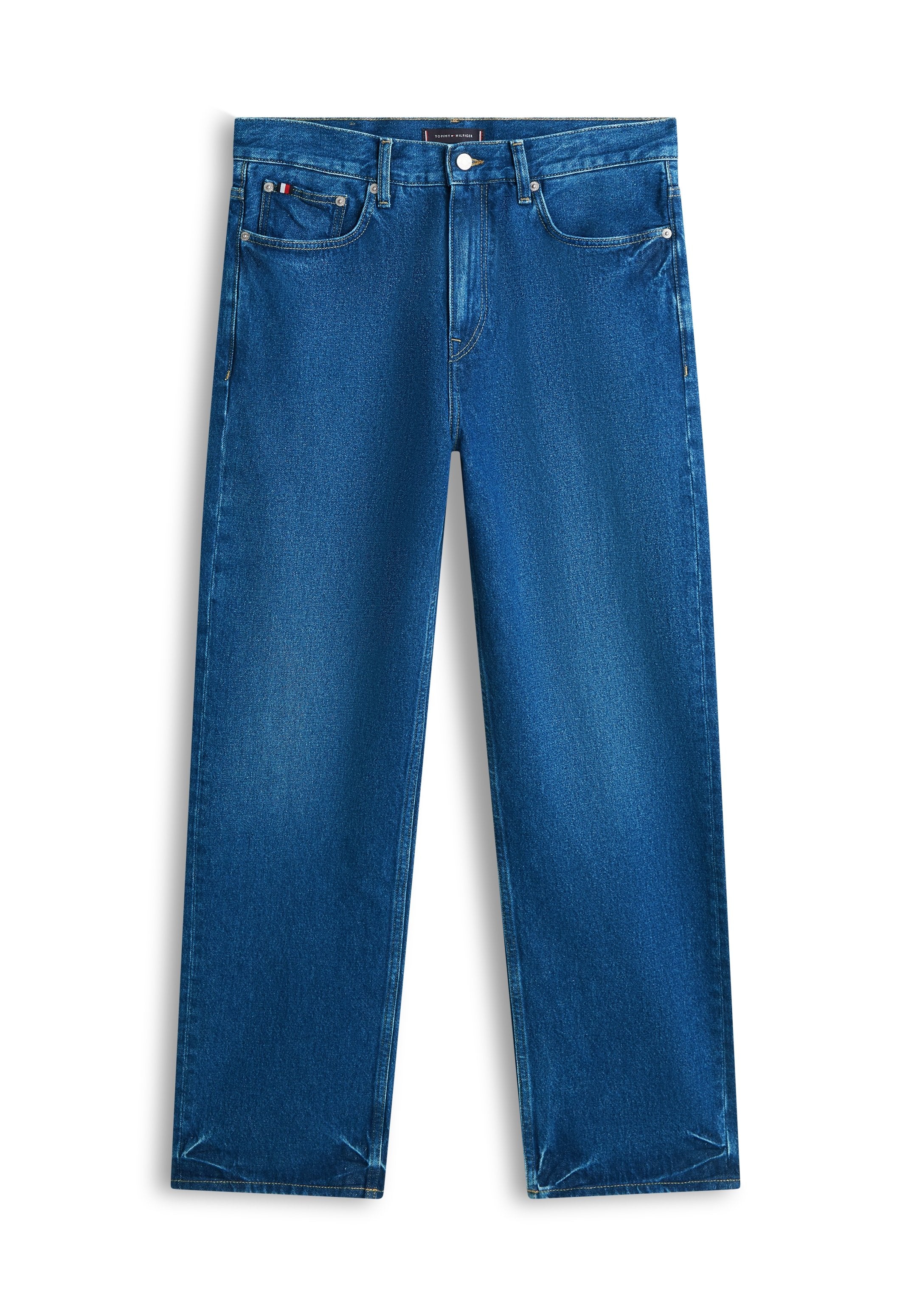 FLAG EMBROIDERY RELAXED STRAIGHT LEG JEANS Media 1