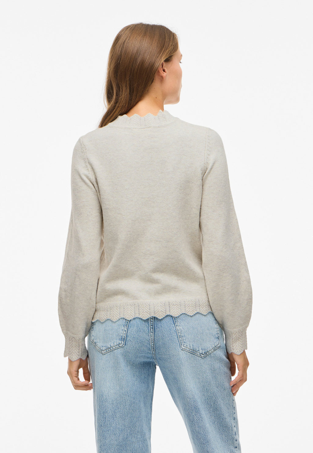 VILA VINIKOLINA O-NECK L/S KNIT TOP - NOOS