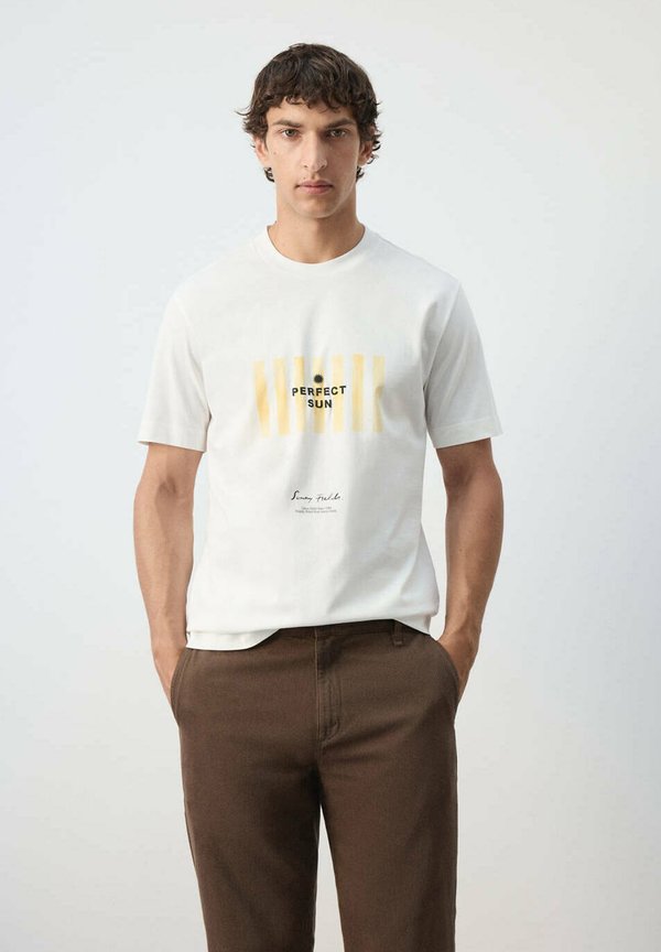 Mango ADULT - Print T-shirt - white