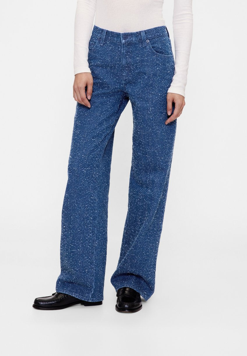 GAP GAPSTUDIO LOW RISE DENIM TWEED LOOSE JEANS