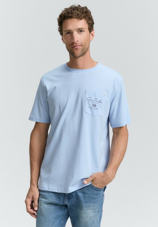 TOM TAILOR KURZARM - Print T-shirt - light powder blue