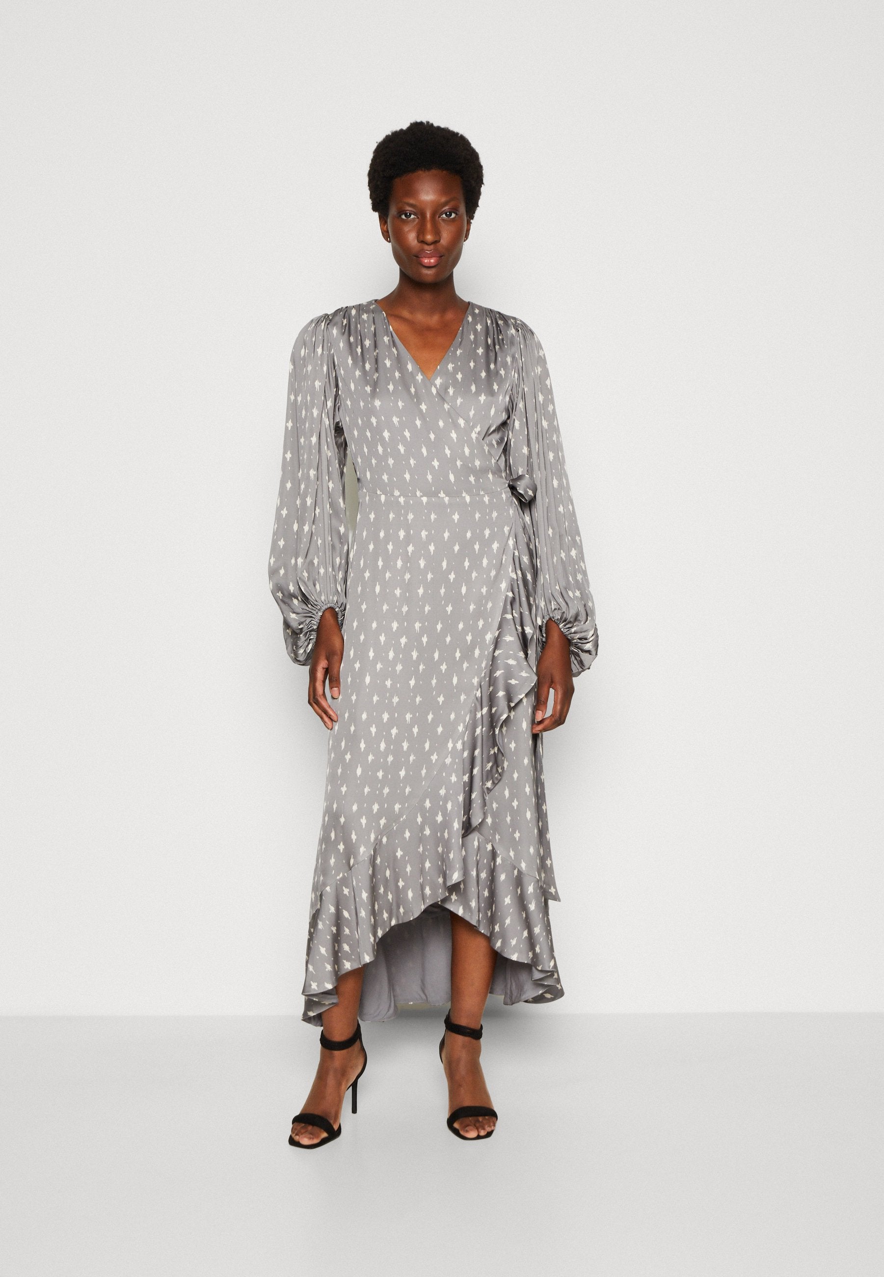 Malina PRINTED WRAP MIDI DRESS