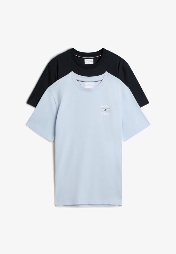 Tommy Hilfiger CHEST GRAPHIC TEES ZALANDO EXCLUSIVE 2 PACK - Basic T-shirt - navy/sky blue