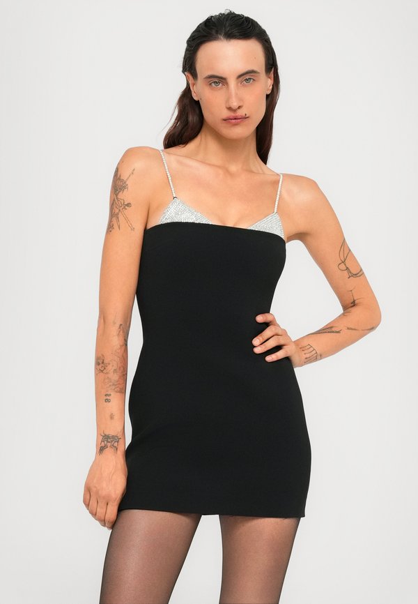 David Koma TRIANGLE CRYSTAL STRAP DETAIL MINI DRESS