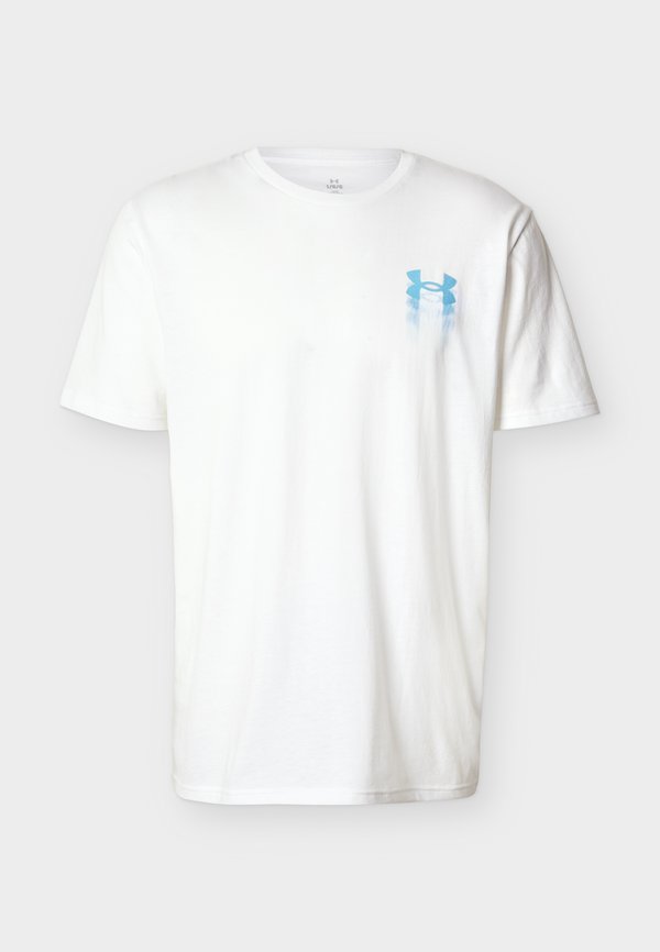 Under Armour BLUR LOGO - Sports T-shirt - white/boundless blue