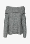 Vero Moda Knitted VMERA Knitted - Jumper - medium grey melange
