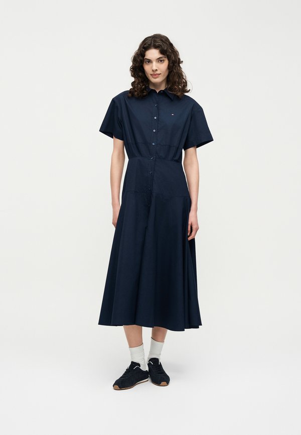 Tommy Hilfiger POPLIN FLARE MIDI SHRT DRESS - Shirt dress - dark night navy