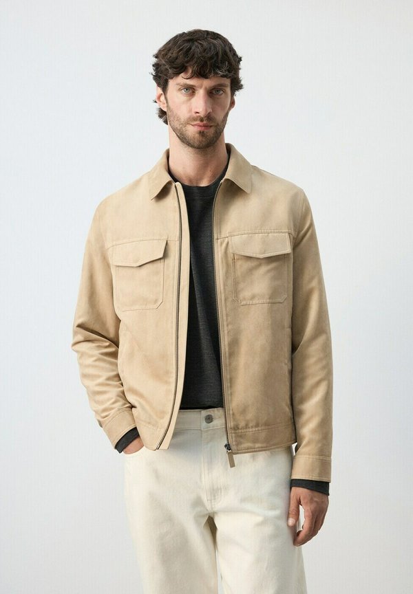 Mango Faux leather jacket - beige