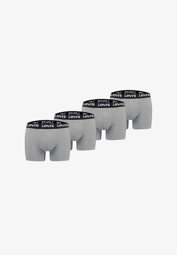 Levi's® LEVIS HERREN BOXERSHORTS REPEAT LOGO BOXER UNTERWÄSCHE PANTS 4-ER PACK  - Trunks - middle grey melange