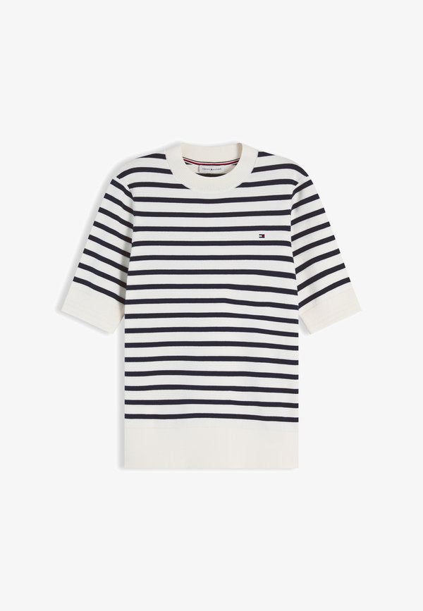 Tommy Hilfiger Basic T-shirt - ivory petal/dark navy breton