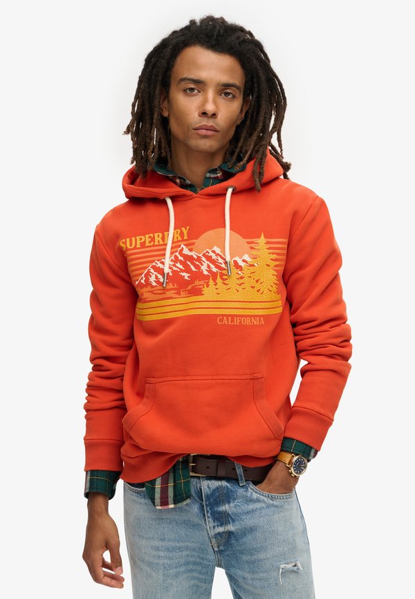 Superdry & Co OUTDOOR GRAPHIC STRIPE - Hoodie - denim co rust orange