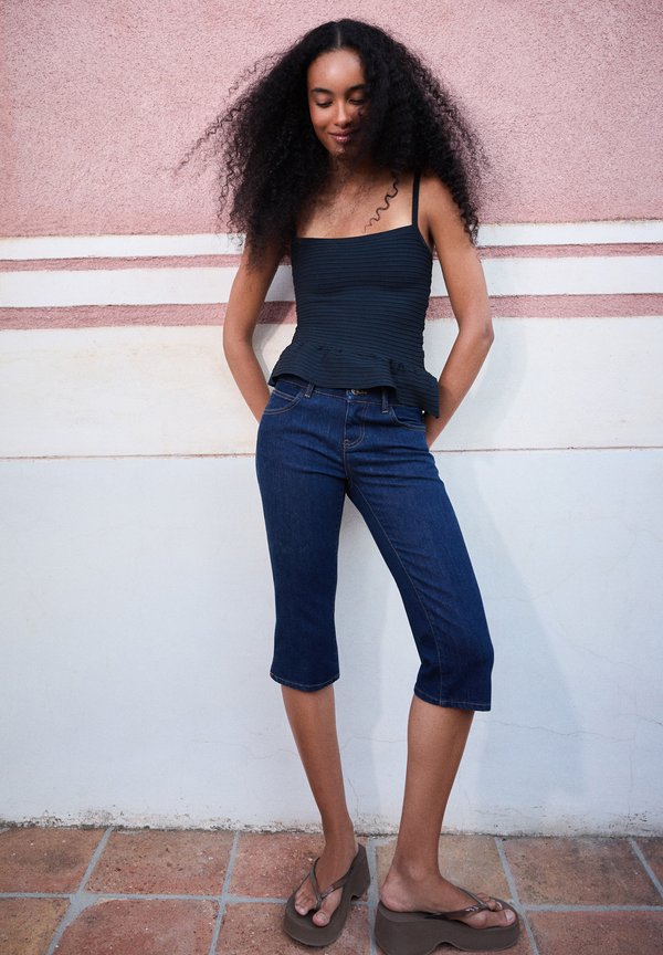 Bershka PEPLUM KNIT - STRAPPY TOP - Top - royal blue