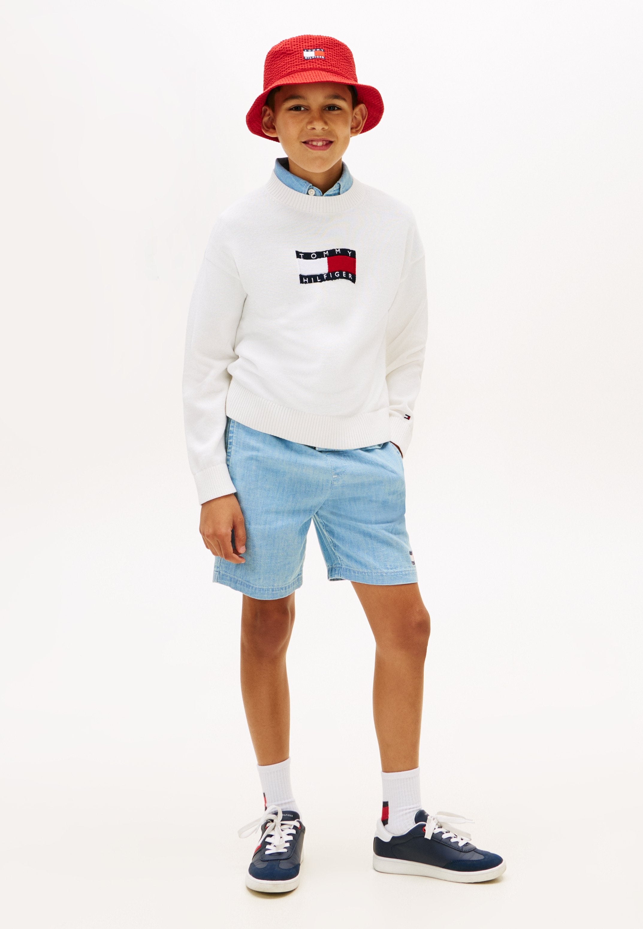 INTARSIA WAVY FLAG CREW NECK JUMPER Media 2